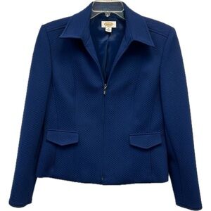 Talbots Lined Zip-Up Tailored Collared Heavy Blazer Jacket